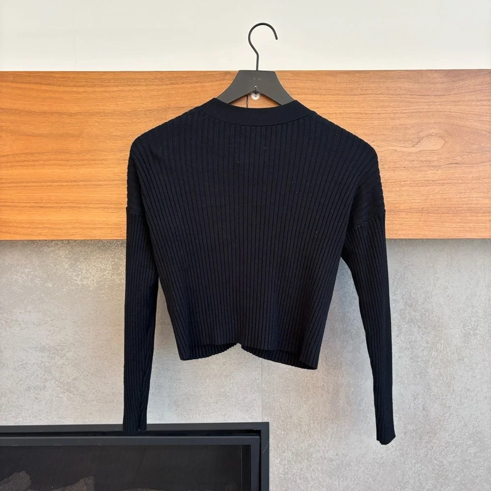 Abercrombie & Fitch Black Ribbed Cardigan - Picture 6 of 6